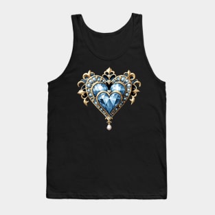 Beautiful noble blue heart Tank Top